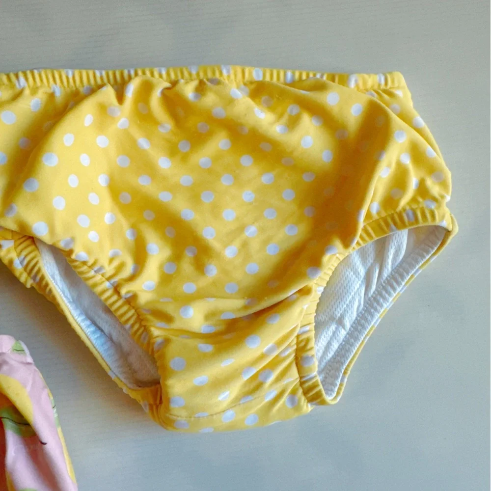 Toddler Swim Diaper Covers (Set of 2) | Lemon & Yellow Polka Dot | 18–24M